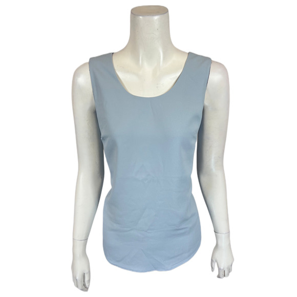 Elizabeth & Clarke Sleeveless Scoop-Neck Top with StainTech French Blue Size 4 - Picture 1 of 2
